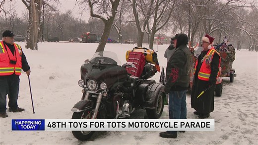 A little snow? Still a go for thousands of bikers Sunday in 48th annual Chicagoland Toys for Tots Motorcycle Parade