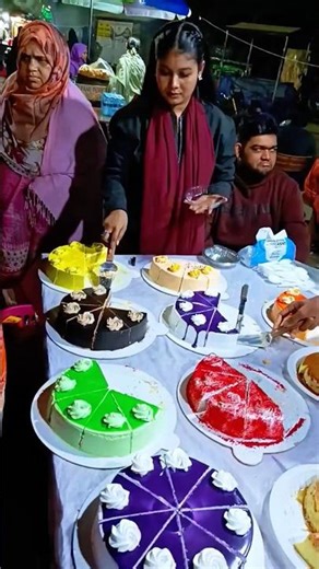 রাতের স্ট্রিট ভাইরাল কেক সিটি | Street Night Viral Cake City | Asian Food Fire