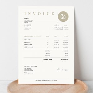 Minimalist Invoice Template Canva | Printable & Editable - Instant Download | A4 - US Letter | Business Templates | BONUS Free Invoice Guide - Etsy UK