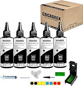 COCADEEX 500ml Black Dye Ink Kit Compatible with Canon PG-285XL PG-285 Ink Cartridges,Work with TS7720 TS7722 TR7820 Printer
