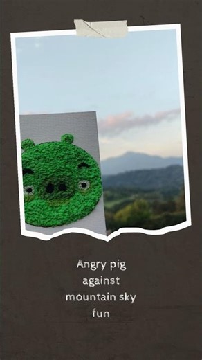 Grumpy Green Pig On Texture painting art with tissue paper #art #fun #cute