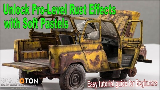 栩栩如生的锈色与柔和的粉彩，比例模型教程系列视频。