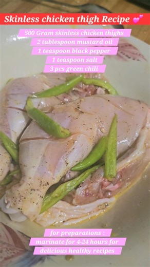 Skinless chicken thigh recipe 💕 Notes: after marinating, you can fry it into a medium fire..