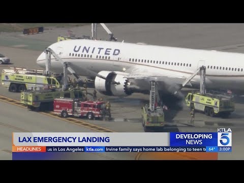 Passengers on board United flight evacuate after engine fire prompts emergency landing at LAX