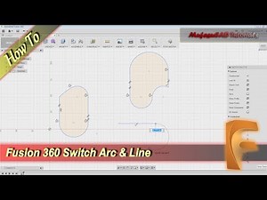 Fusion 360 Switch Line Into Arc Tutorial