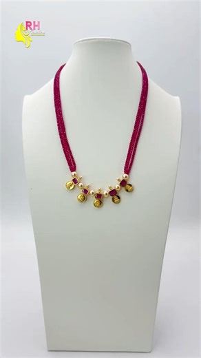 Chetan Rubies Beads Necklace with Elegant Pendant | Royal Handmade Ruby Jewellery