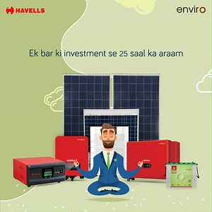 1K views · 79 reactions | One smart move can save your hard earned money. Invest in Havells Enviro and reap the benefits. Click here to know more - https://bit.ly/Havells-Solar_Off-Grid_Solutions #IdeaBrightHai #Enviro #SuryaPrakash #SP #Solar #Havells | Havells | Facebook