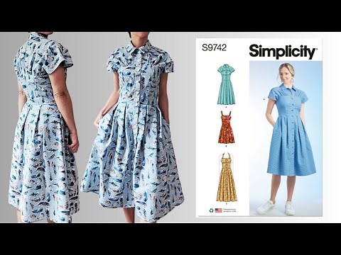 Simplicity S9742 Sew Along // View A // Collared Dress with Yokes, Pleats, and Pockets