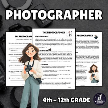 Photographer Reading Comprehension | Career Exploration Worksheet