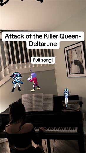 ATTACK OF THE KILLER QUEEN!! this is one of my favorite songs from deltarune and queen is one of my favorite characters so i HAD to learn this. my cover's not perfect but i don't rly care :D it's so easy to scrutinize everything you do and criticize yourself but i try to remember to have fun with it :) i'm sorry about my reaction at the end pfft #deltarune #undertale #piano #videogamemusic #tobyfox