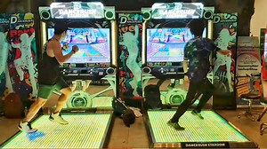 Old-fashioned arcade dance contest.