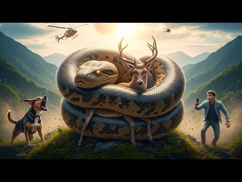 Giant Anaconda Attacks Deer — Loyal Dog Saves the Day! 🐍🐕