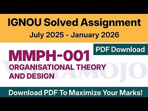 IGNOU MMPH 001 Solved Assignment 2025-26 PDF Download | IGNOU MBA
