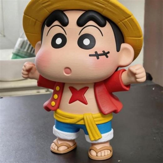 3D Print STL File One Piece X Crayon Shin-chan Customizable Size Color Download - Etsy