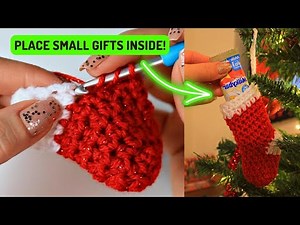 Crochet Stocking Ornament Tutorial | Crochet Christmas Ornaments 🎄