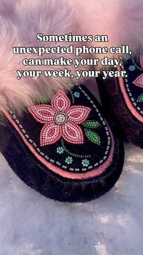 Sometimes an unexpected phone call, can make your day, your week, your year. #wildercreations871 #indigenousdesign #moccasins #indigenousfashion #beadedmoccasins #indigenousartist #denethings #indigenousbeadwork #handmademoccasins #prettyinpink #pinkperfection #leatherstyle #handmadeleathergoods | Wilder Creations