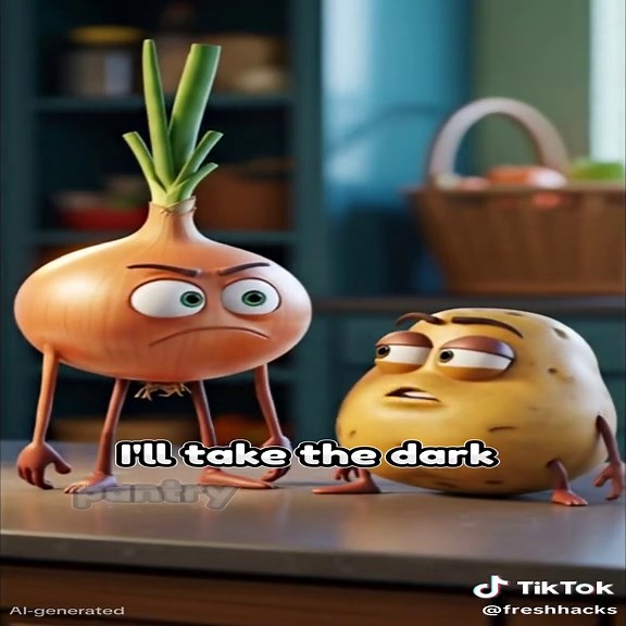 When Your Food Talks Back: Storage Secrets You Didn’t Know! What happens when your groceries start complaining? 🤯 🧅 Onion warns Potato: “Don’t live with me, you’ll sprout too soon!” 🥔 Potato grumbles: “Fine, I’ll take the dark pantry.” 🍓 Strawberry sighs: “Mold loves me…” while 🫐 Blueberry steps in: “Stick with me in the fridge, but keep it dry.” 🥬 Cabbage pleads: “Wrap me after cutting, or I’ll dry out,” and 🌸 Cauliflower agrees: “Same here!” Your fridge is full of drama—and surprisingly
