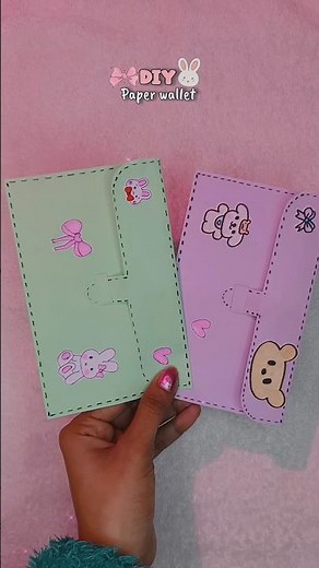 DIY paper wallet 🐰💌💕 | easy diy paper craft tutorial | kawai diy ideas | pinterest aesthetic diy