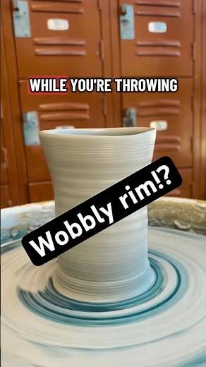 Fixing a beginners problem on the potters wheel: a wobbly rim. #ceramics #pottery