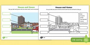Houses and Homes Labelling Differentiated Worksheet Pack