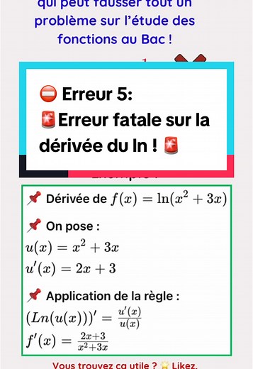 Erreur fatale en dérivation logarithmique !