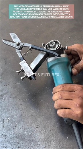 Ultimate angle grinder hack! DIY power metal shears. #ytshorts