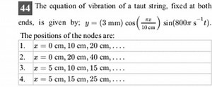 44 The equation of vibration of a taut string, fixed at both en... | Filo