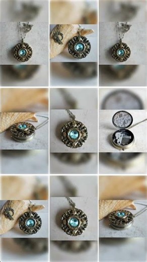 Turquoise Crystal Music Box Locket