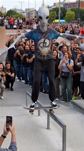 Alien Shreds the Skatepark!