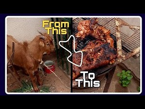 How to make Goat Meat Barbecue from a Live Goat (killing and processing)