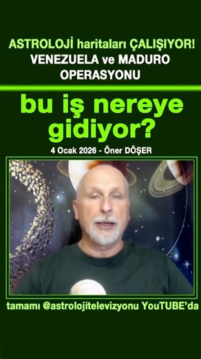 OnerDoser on Instagram: "Venezuela’ya ve Maduro’ya yönelik gerçekleştirilen son operasyonlardan yola çıkarak, bu müdahale zincirinin devamında sıranın hangi ülkelere gelebileceği ve bölgemizin geleceğine dair stratejik öngörülerimi paylaştığım yayınımın tamamını YouTube Astroloji Televizyonu kanalımızda izleyebilirsiniz. #onerdoser #astroloji"