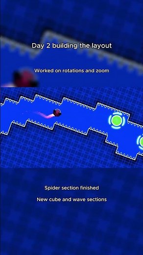 Day 2 of my Geometry Dash level and it's actually playable #geometrydash #gdcreator #shorts