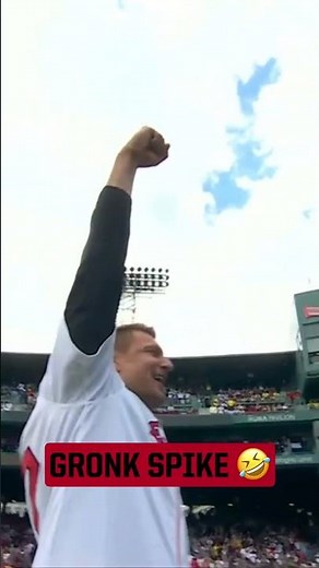 An epic first pitch from Gronk 😤
