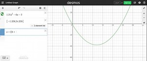 SOLVED:(a) @ Use a graph to estimate the solution set for each inequality. Zoom in far enough so that you can estimate the relevant endpoints to the nearest thousandth. (b) Ssolved algebraically using the techniques presented in this section. Carry out the algebra to obtain exact expressions for the endpoints that you estimated in part (a). Then use a calculator to check that your results are consistent with the previous estimates. 0.25 x^2-6 x-2<0