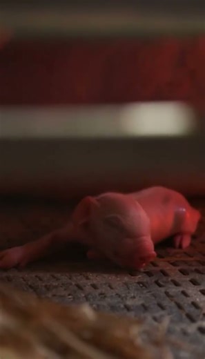 A Newborn Piglet’s First Squeal 🐖 Farrowing Barn #Shorts
