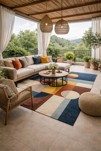 Geometric Area Rug, Multicolor Abstract Carpet, Contemporary Living Room Floor Decor - Etsy