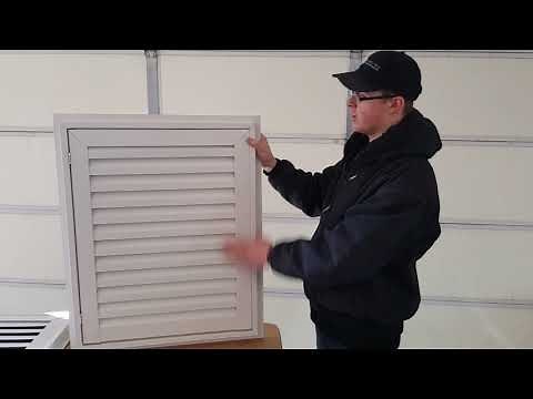 Aluminum hinged gable vent for easy attic access.