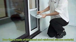 Amazon.com : Dog Door For Sliding Glass Door,3-Layer Reinforce Door Flap,Thermal Insulation,Anti Deform,Magnetic Strip X2 Effective Weatherproof,Heavy-Duty Aluminum Frame,91 1/2-96"Adjust,For Large Dog Under 40lb : Pet Supplies