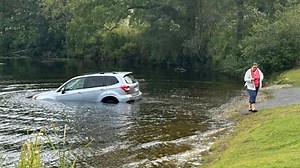 Woman's car rolls into lake as she confronts ICE agents