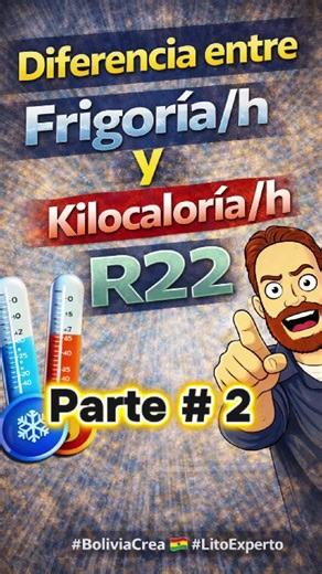 “¿No sabes qué son las frigorías hora? (Parte 2) Tranquilo. Hoy te enseño un método fácil para convertirlas en segundos. Y al final te explico la diferencia real entre frigoría/h y kilocaloría/h. Quédate hasta el final.” #BoliviaCrea 🇧🇴 #LitoExperto #AireAcondicionado #Termodinamica #CapacitacionTecnica