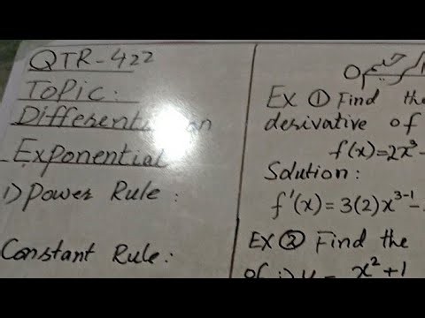 Differentiation and Exponential Models examples