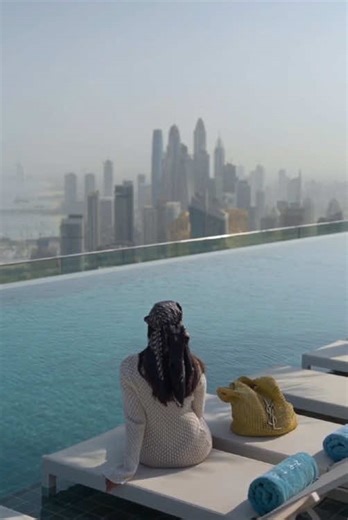 Slow mornings from the World’s Highest Outdoor Infinity Pool. #AddressHotels #AddressBeachResort #Dubai #InfinityPool #PoolDay