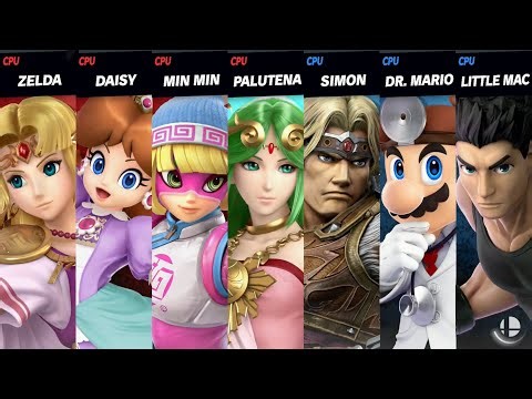 Super Smash Bros. Ultimate - Zelda, Daisy, Min Min & Palutena VS Simon, Dr Mario & Little Mac