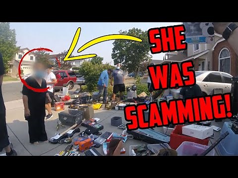 BUSTING And EXPOSING Scammer At The Yard Sale! Wait Until You See This! Yard Sale Finds!