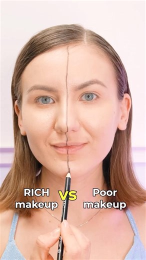 Poor makeup vs rich makeup 💄✨가난한 메이크업 vs 부자 메이크업गरीबों का मेकअप बनाम अमीरों का मेकअप #grwn #makeup