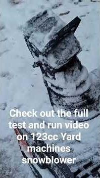 Check out the full test and run video on 123cc Powermore Yard machines snowblower