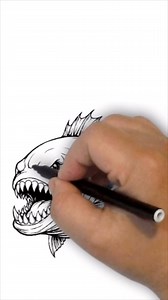 How to draw a piranha #howto #draw #drawing #sketch #fish | Mr. Imaginative