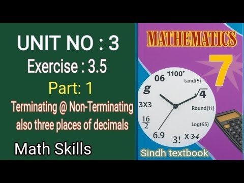 Class 7 Maths | Unit 3 Exercise 3.5 Part 1 | Convert Rational Numbers to Decimals | Sindh Textbook