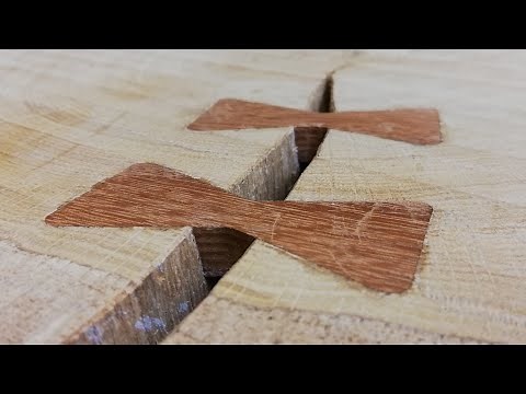 Planing the tree slice and milling butterfly inlays