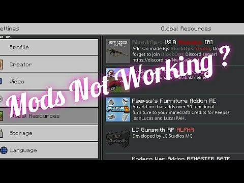 How to fix "Mcpe Addons ( Mods ) not working" error in Minecraft Bedrock Edition